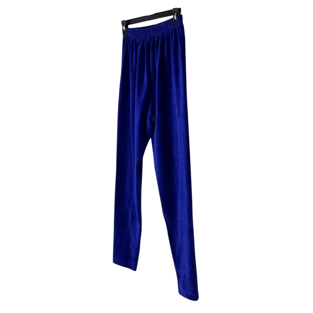 Jones New York Sport Velvet Pants Women Large Blue Elastic Waist Slim Velour‎ L - Picture 9 of 11